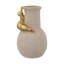 Vase décoratif abstrait 6,9 "x 11,4", résine texturée blanche et sculpture poudre de pierre pour la décoration intérieure