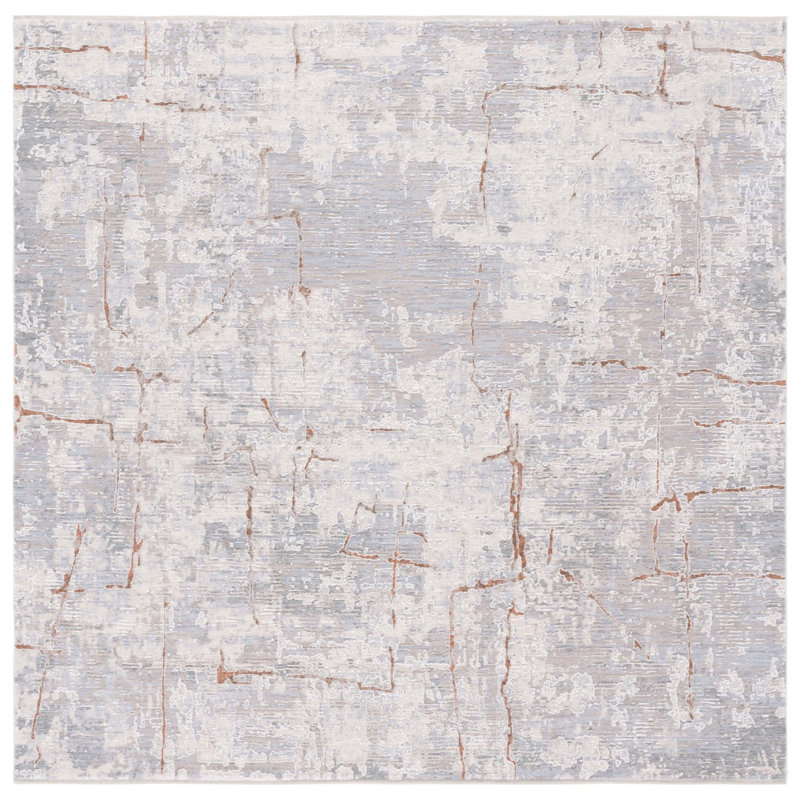 Breseis Performance Abstract Rug, Square 6'7"