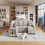 Canapé modulaire Basic, canapé-lit en forme de U de 109 po avec deux ports USB, une chaise longue avec rangement et quatre coussins décoratifs à dossier