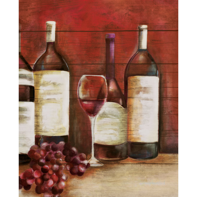 Wine on Wood - Painting Print, Wrapped Canvas, 122cm H x 81cm W
