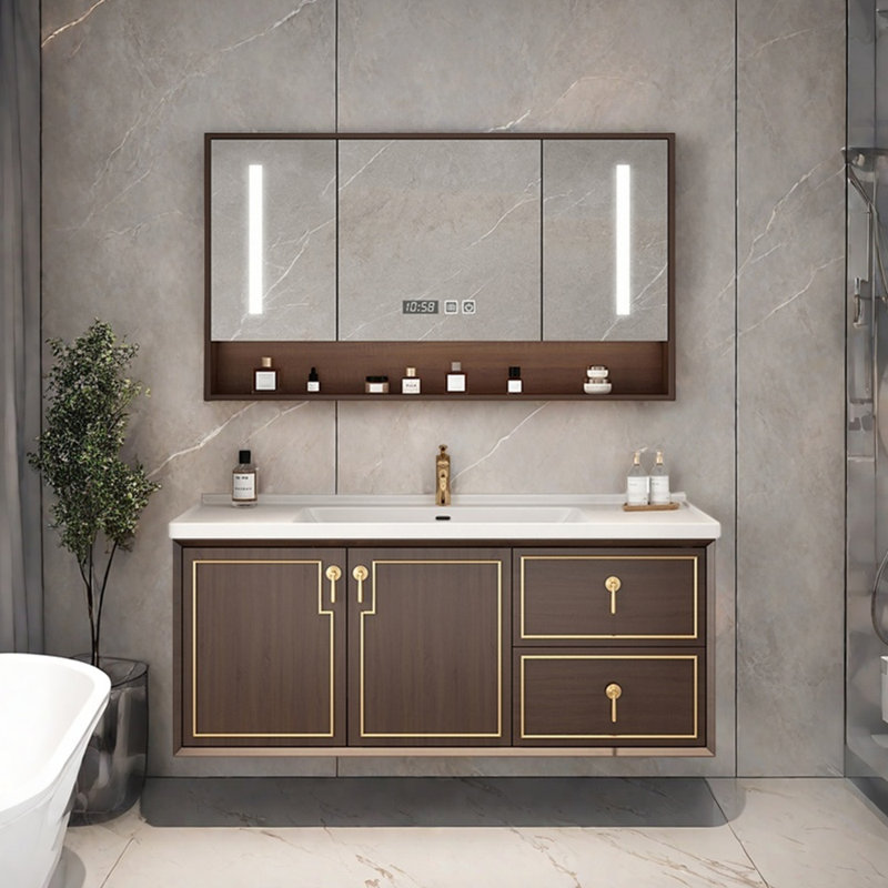 Minimalist retro style bathroom cabinet