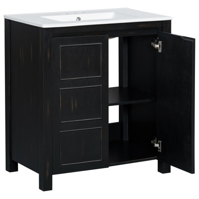 30'' Single Bathroom Vanity With Ceramic Top