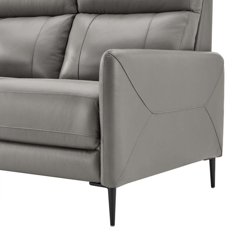 Canapé en cuir Modway Huxley, Cuir synthétique gris