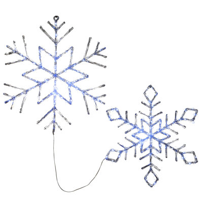 LED Light Ice Crystal Snowflakes, Set of 2