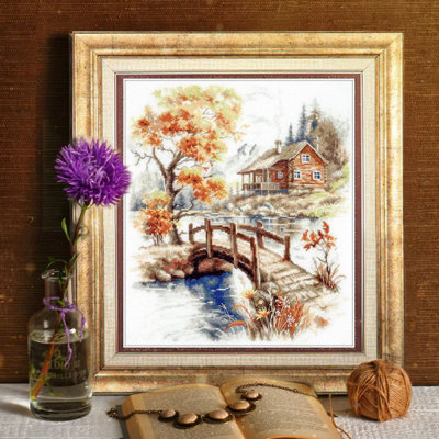 Kit de broderie au point de croix compté « Automne en montagne » de Magic Needle 250-069