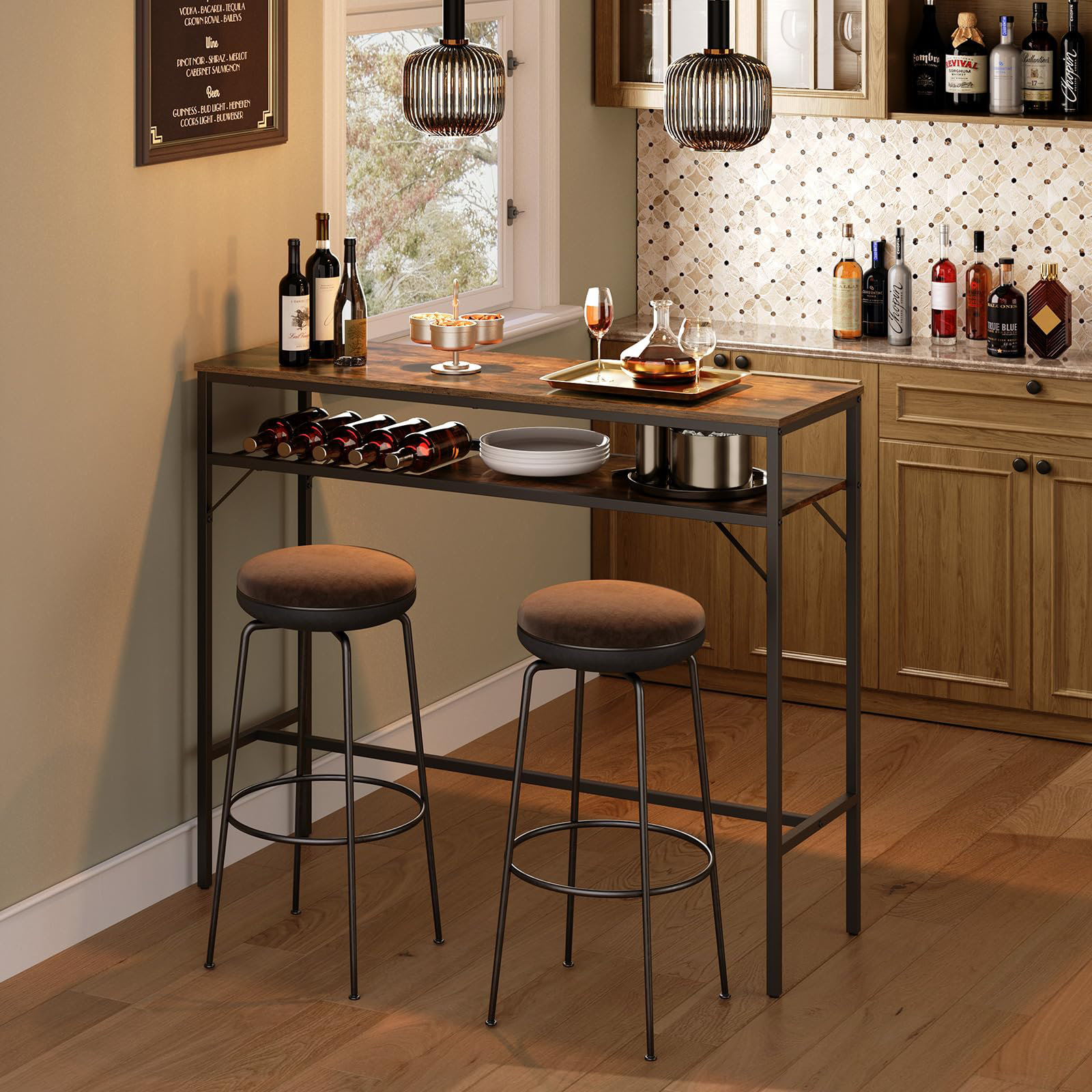 Industrial Bartop Table Height Counter Height Bar Table White