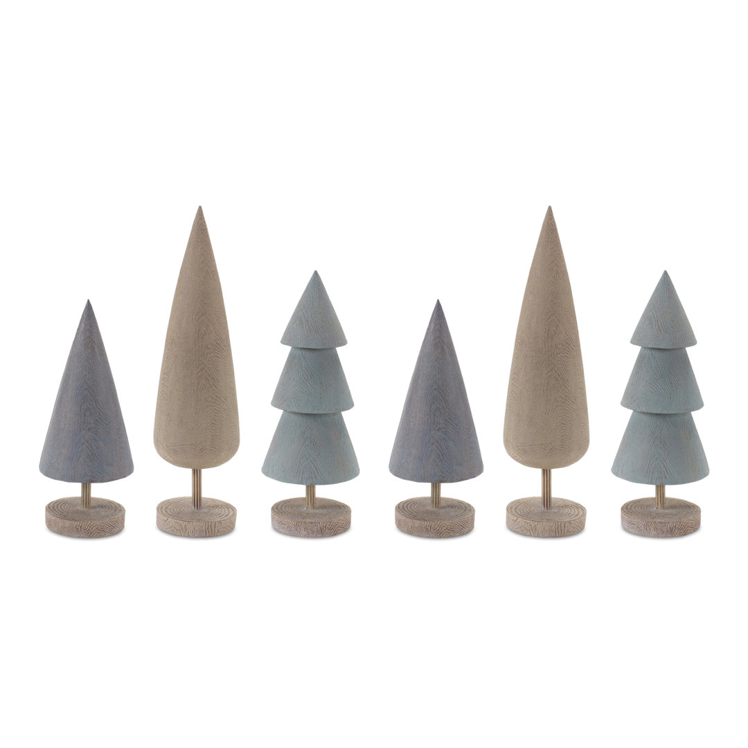 Modern Tabletop Pine Tree (Set of 6) (Set of 6) The Holiday Aisle®