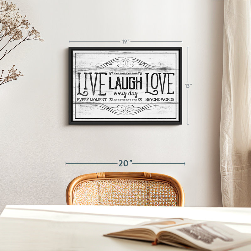 «Live Laugh Love Everyday», H 19 po x l 13 po