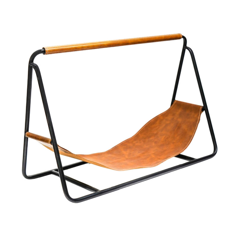  W60cm Iron Fireside Log Basket, Black