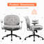 Chaise à pieds croisés avec accoudoirs rabattables, chaises pivotantes confortables avec siège large pour femmes, fauteuil de coiffeuse à maquillage réglable pour appartement, maison, bureau