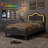 Twin Size Gray Velvet Princess Upholstered LED Platform Bed Frame With Adjustable Headboard And Footboard Wooden Slats Support No Box Spring Needed For s Girls-404292573-404292562