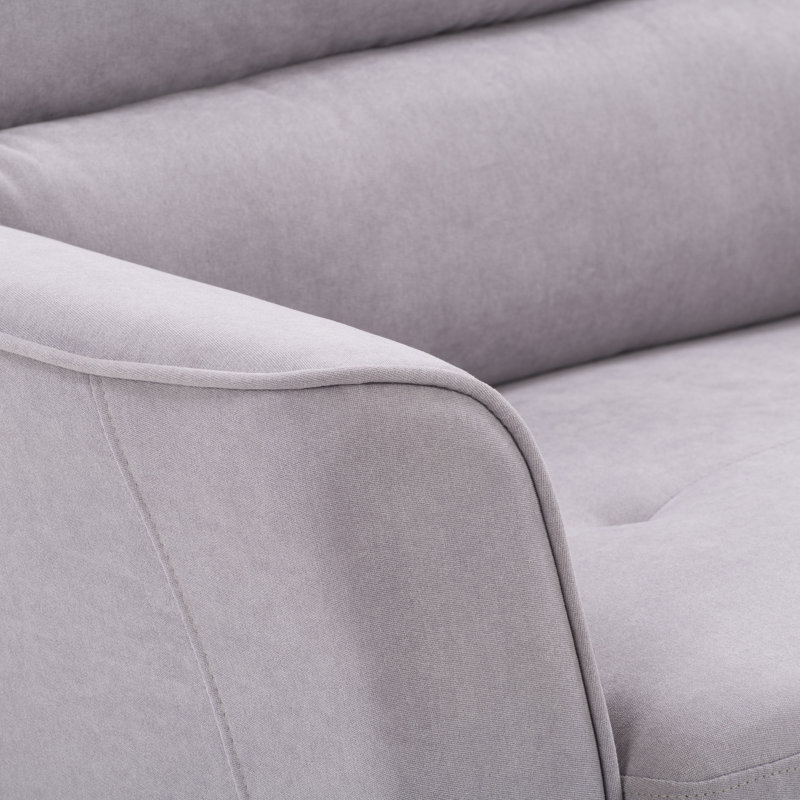 Fauteuil en polyester 35 po Alennah, 100 % polyester gris clair, H 36 po x l 35 po x P 31 po