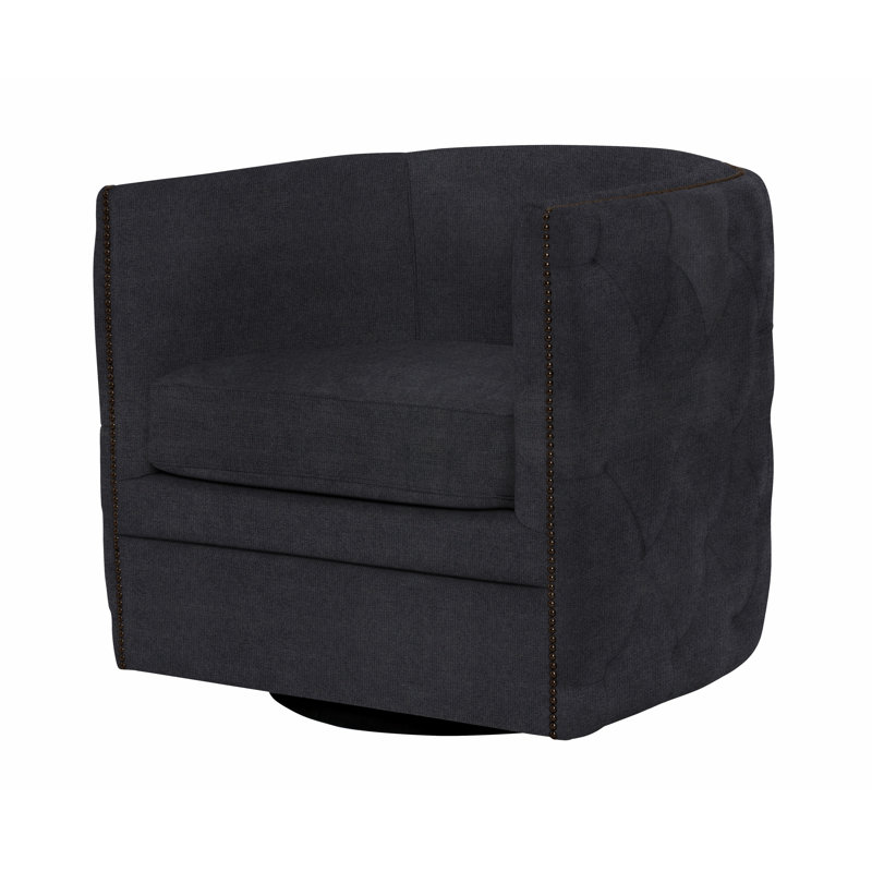 Palazzo Barrel Chair, Antique Brass, Akiko Graphite Performance 5534-011