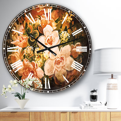 Bouquet de fleurs - Horloge murale traditionnelle