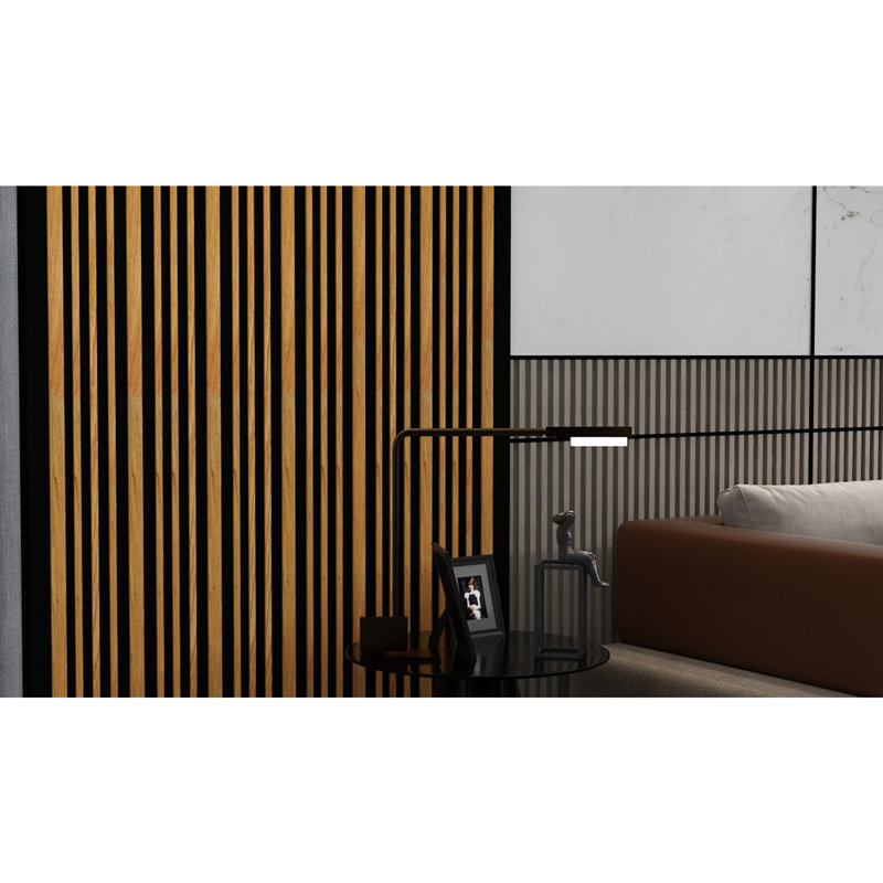 Panneaux muraux 4,8 "x 94,5" en naturel / noir (paquet de 6)