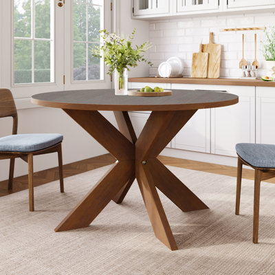 Franco Round Dining Table With Wooden Frame