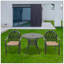 Ensemble de 3 meubles de patio en aluminium coulé avec coussins bruns