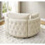 Fauteuil pivotant rembourré capitonné avec repose-pieds-222503130