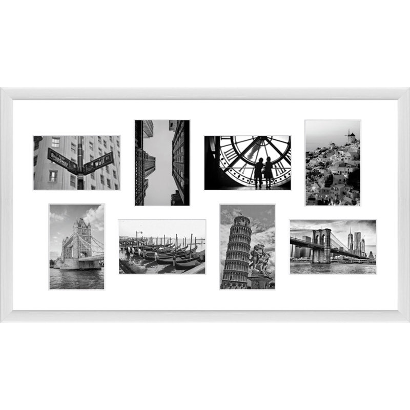 Adelinda Wood Picture Frame with Mat, Glossy White