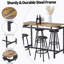 Ensemble de table de cuisine 5 pièces à hauteur de comptoir, table de bar avec 4 tabourets