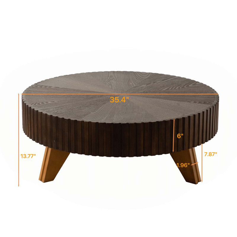 Table basse 35,4 po, Naturel, Brun