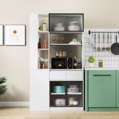 70.87"H Tall Storage Cabinet with Multi-functional storage spac, Modern Wooden Entrance Organizer for Hallway, Living Room