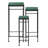 27.25"/24"/20" H Set Of 3 Sqaure Nesting Planter Stands With Green Pattern Ceramic Tiles Table Top