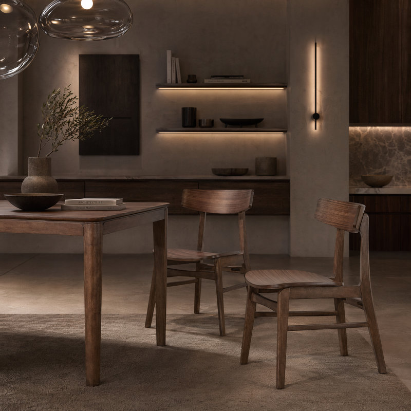 Ensemble de chaises en bois massif Bristol (ensemble de 2), Brun