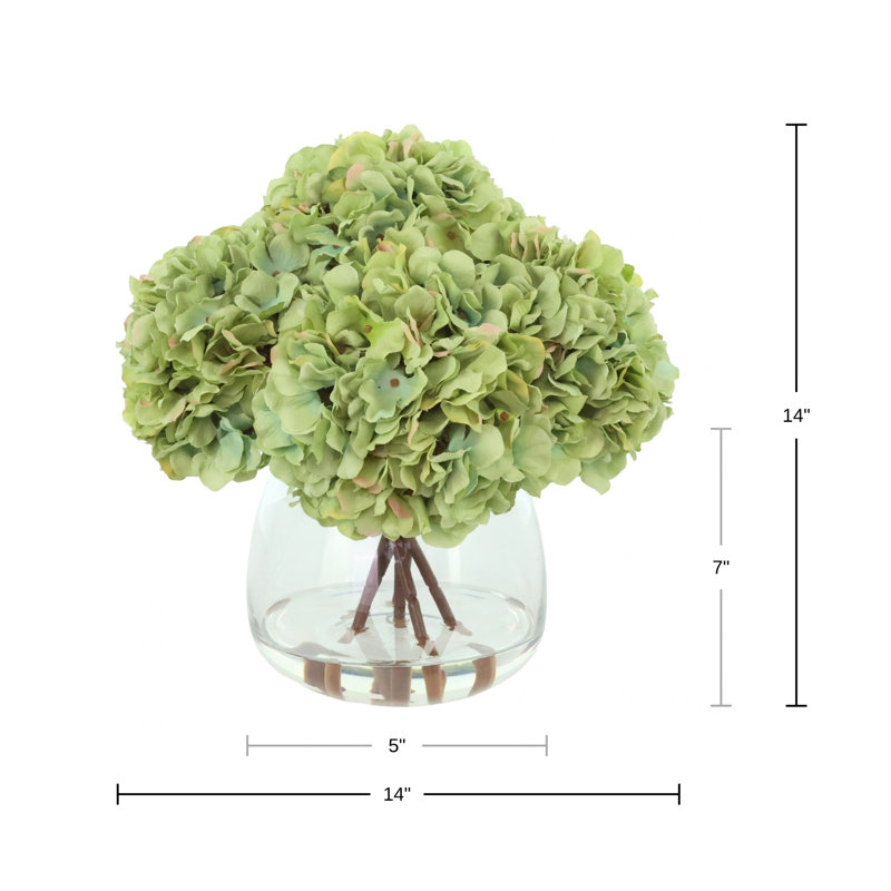 Hydrangea Bouquet In Vase, Green