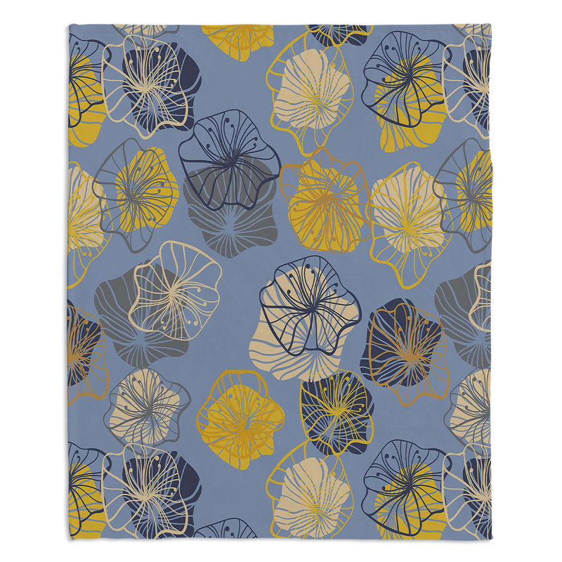Hand Woven Throw Blanket, 51" x 60", Blue