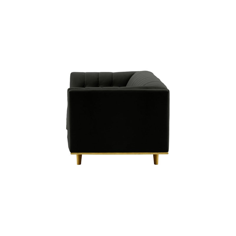 Badnath 3 Seater Velvet Sofa, Black
