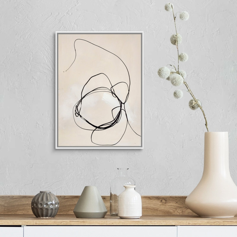 Fine Line, ensemble de 5 reproductions d’art sur toiles, H 18 po x l 14 po x P 1,75 po, Cadre blanc