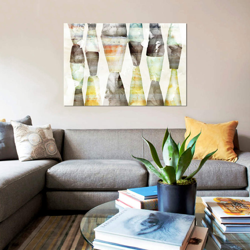 « trapèze », impression sur toile, H 12 po x l 18 po x P 1,5 po, Pas de tapis, Toile tendue