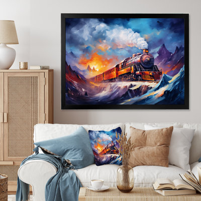 " Steamtrain Travelling In Winter Snow Painting I "