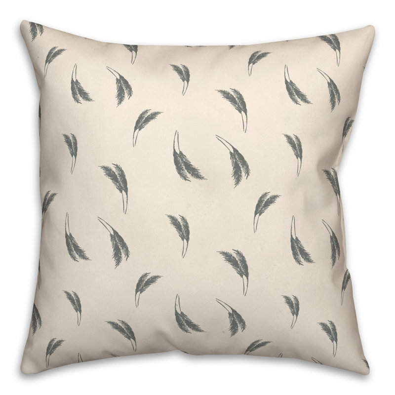 Coussin décoratif en polyester / mélange de polyester, Crème / Émeraude