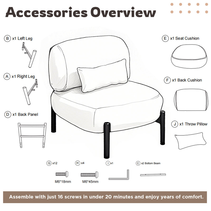 Wide Upholstered Teddy Fleece Accent Chair, Armless Chair for Living Room Corners and Bedrooms, White