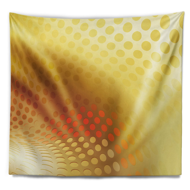 Tapisserie dorée à motif abstrait fractal, H 50 po x l 60 po