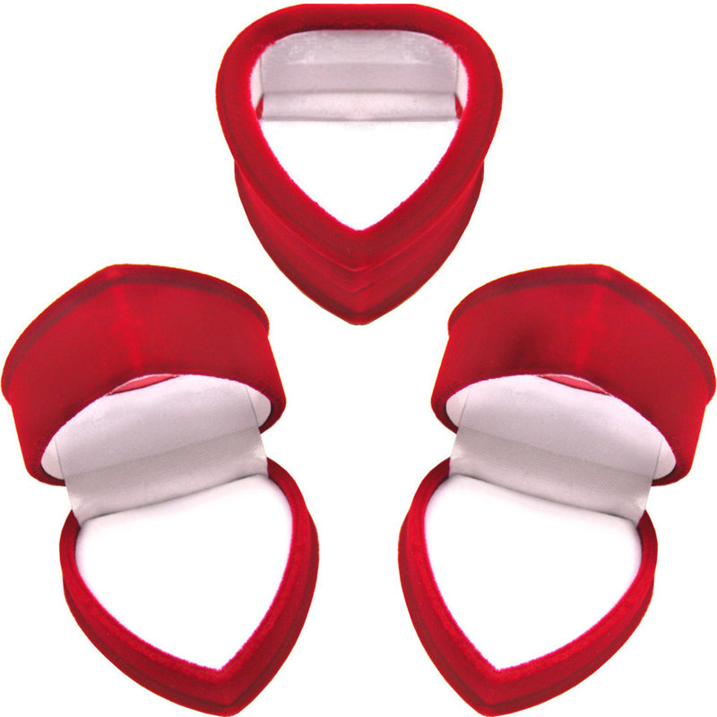 Boîte-cadeau à charnière en velours rouge avec fenêtre, boucles d'oreilles et broches 48 pièces, 48