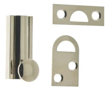 Solid Brass Surface Bolt, Bright Nickel