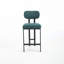 Upholstered Fabric Counter Height Barstool with Black Metal Legs for Dining Room-1125734759
