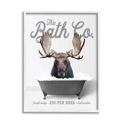 «Millwood Pines Moose In Bubble Bath», art giclée par lettré et doublé