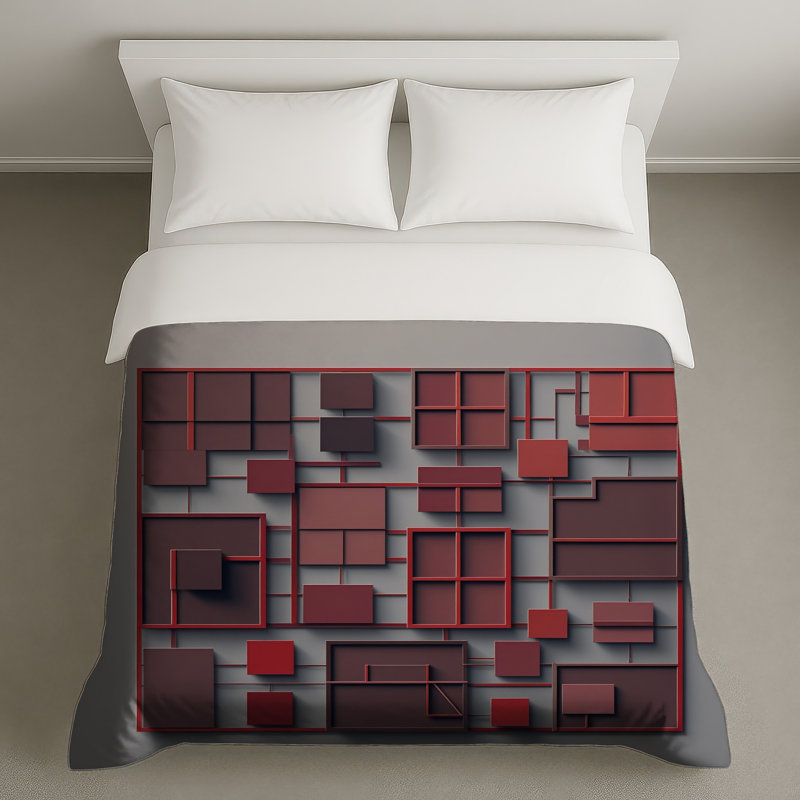 Housses de couette Red Grid Squares, Twin