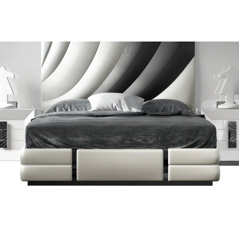 Annalya Upholstered Panel Bed, Matte, Queen