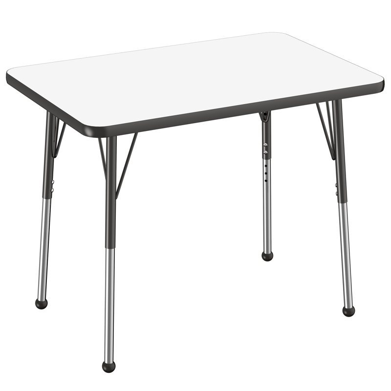 Table d'activités rectangulaire, 30" x 72", Roulement à bille standard, Tableau blanc / noir