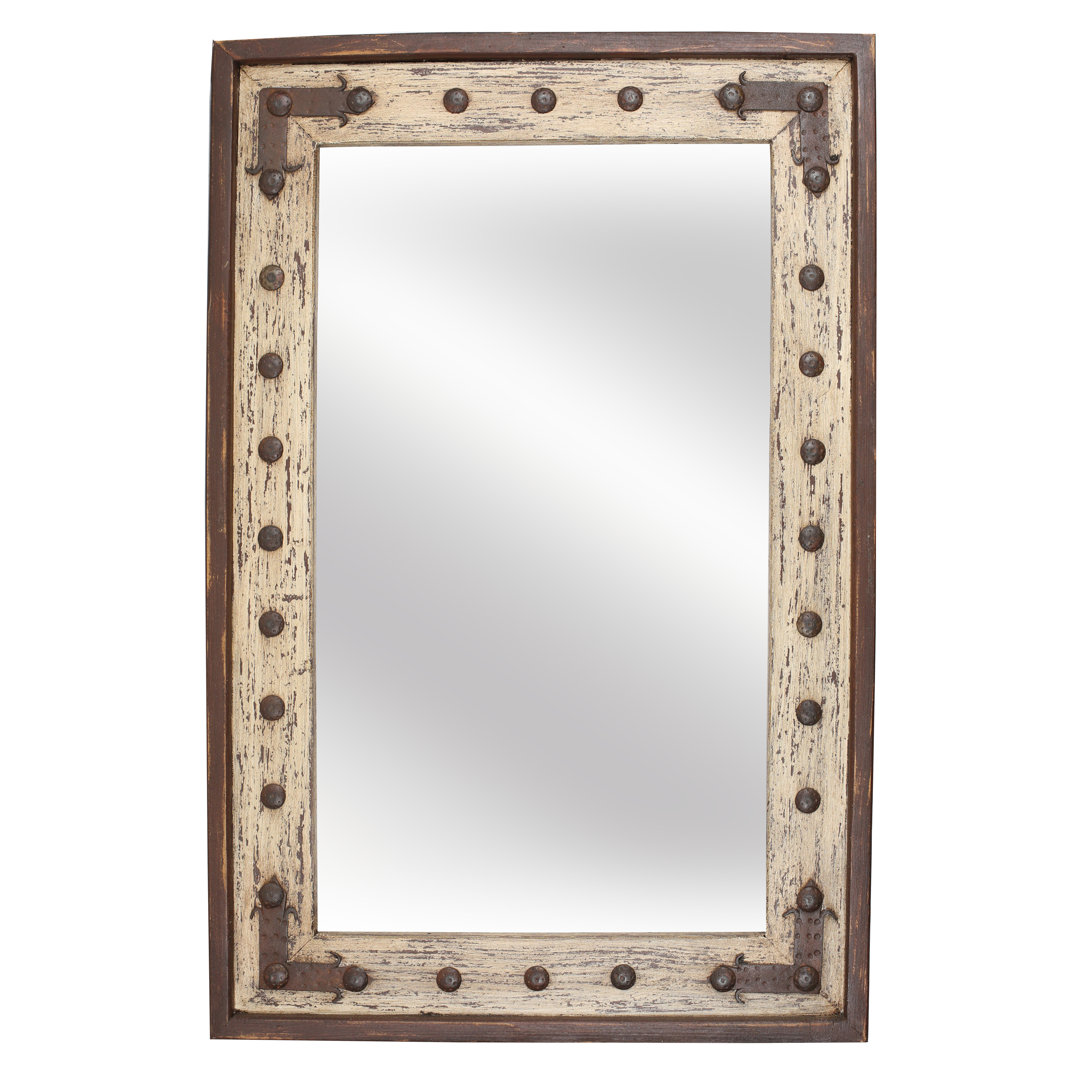 Irene Wood Flat Wall Mirror Loon Peak®