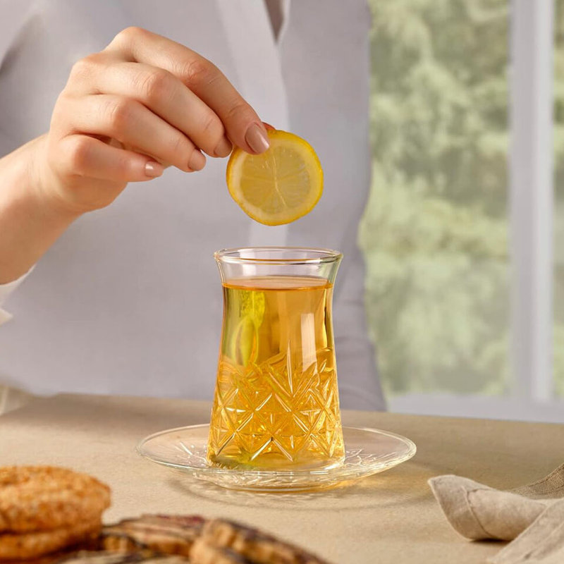 Casteel Glass Teacup and Saucer