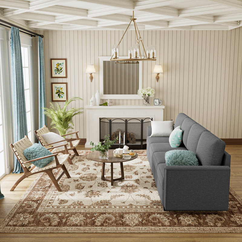 Canapé modulaire rembourré 4 pièces avec coussin moelleux