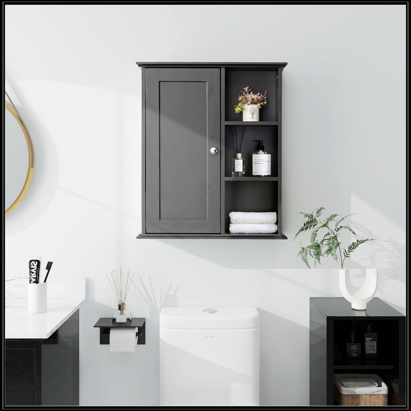 Armoire de rangement au-dessus de la toilette, Noir