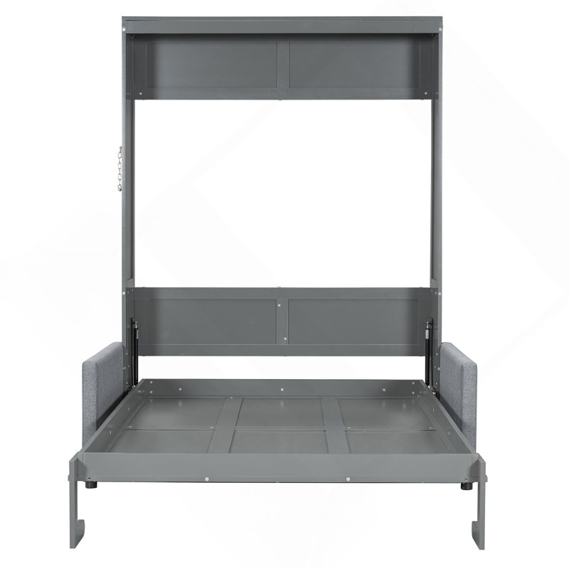 Lit escamotable mural Murphy avec coussin, gris