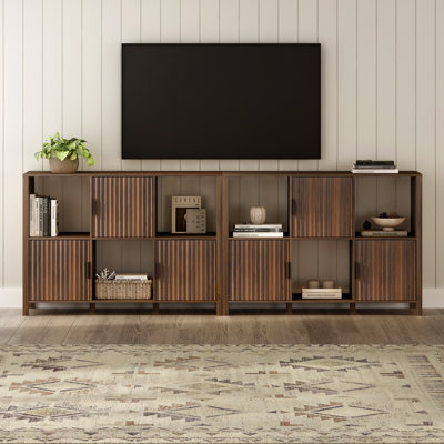 33.5“H*47.24"W Fluted Storage Organizer Bookshelf (Set of 2）